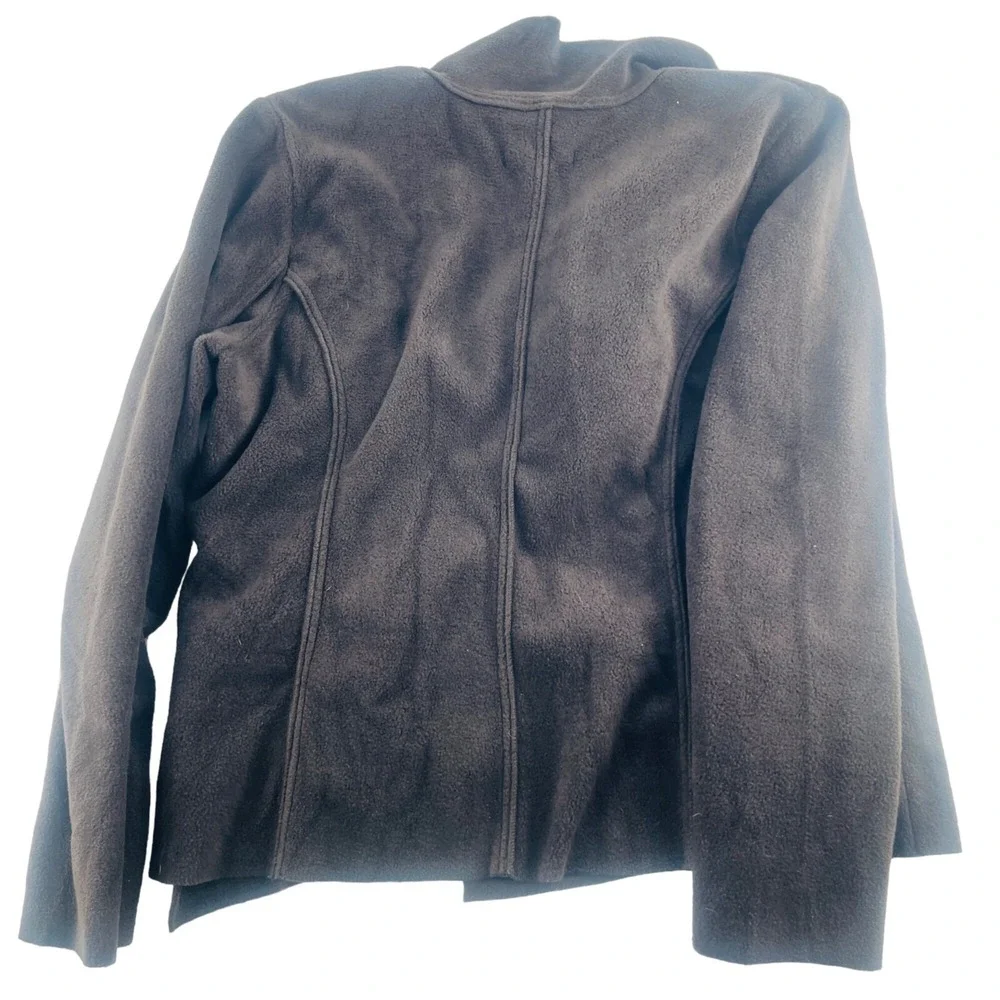 Coldwater Creek Brown Fleece Jacket Asymetrical Zip size‎ Medium Women's